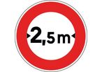 Panneau accès interdit aux véhicules d'une largeur supérieure à - B11