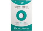 Fiche bristol Exacompta 14,8x21 petit carreaux perforée Blanc étui:100