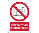 Panneau vertical interdiction d'entreposer