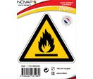 Panneau Danger matières inflammables - Adhésif Triangle 100mm - 4031989