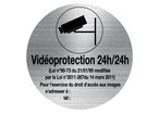 Plaquette de porte surveillance vidéo - Aluminium brosse Ø75mm - 4383309