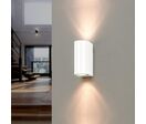Applique Murale Blanche LED IP44 double faisceau GU10