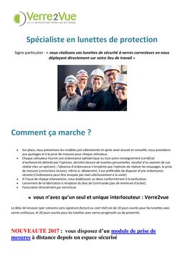 principe de fonctionnement lunettes de sécurité