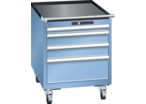 Armoire mobile à 4 tiroirs | KEY Lock Bleu clair RAL 5012