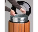 Corbeille publique bois-métal 40 L