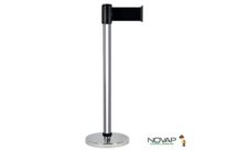 Poteau alu chromé à sangle Noir 3m x 100mm - 2700061