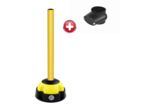 Poteau aluminium Jaune sur socle balise avec collier de liaison - 2030984