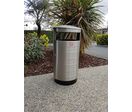Poubelle urbaine cylindrique en inox - 80 l | AUSTRALIA RELIEF