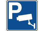 Panneau indication de parking avec vidéosurveillance