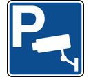 Panneau indication de parking avec vidéosurveillance