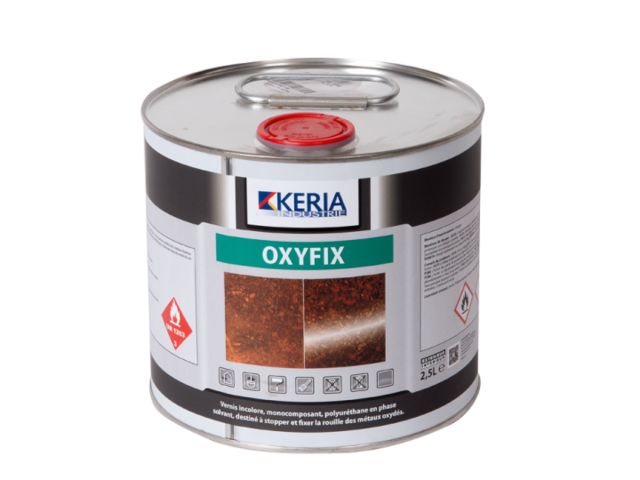 Vernis polyuréthane incolore qui stoppe et fixe la rouille des métaux oxydés – OXYFIX