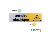 Plaquettes de porte 170x45mm - Armoire électrique - Argent &amp; Or