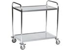 Kongamek - Chariot à plateaux inox aluminium - 2 tablettes 910x590mm - 100kg - 5 ans garantie