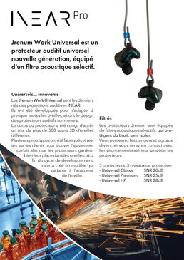 bouchons d'oreille universels filtrés