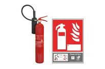 Pack extincteur C02 5kg classe B + panneau extincteur classe B