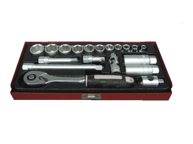 Coffret de 13 douilles 3/8'' 6 pans métriques avec accessoires