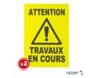 Lot de 2 plaques modulable jaune fluo - Travaux en cours - 4280301
