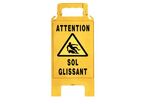 Novap - Chevalet Signalisation Danger Sol Glissant Jaune/Noir - Hauteur 600mm - Polypropylène - Intérieur/Extérieur