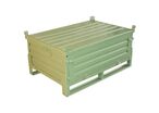 Sameto Technifil - Caisse Palette Métal Pliante 340L - Acier Vert - Charge 800kg - Recyclable