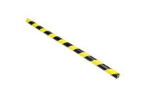 Manutan Expert - Profil de protection rond adhésif - Polyuréthane Noir/Jaune 1m - 40mm Ø - Sécurité renforcée