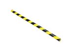 Manutan Expert - Profil de protection rond adhésif - Polyuréthane Noir/Jaune 1m - 40mm Ø - Sécurité renforcée