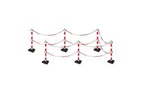 Manutan Expert - Poteau de guidage à chaîne Rouge/Blanc - Set de 6 poteaux + 6 socles + 14 chaînes 2m - PVC - 900mm - Intérieur/Extérieur - Entrepôt
