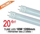 Tube LED T8 18W 1200mm - Finition dépolie