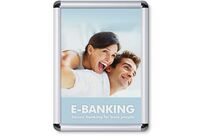 Manutan Expert - Cadre Clic-Clac Aluminium A3 Coin Rond - 32.8x45.1cm - Lean Management