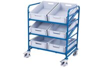 Variofit - Chariot pour bacs L825mm avec 6 bacs - Acier 200Kg - 3 plateaux - 3 ans garantie