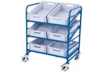 Variofit - Chariot pour bacs L825mm avec 6 bacs - Acier 200Kg - 3 plateaux - 3 ans garantie