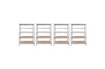 Manutan Expert - Pack 4 Kits Rayonnage Rapid 3 - 1800x1500x600mm Zingué - Charge 1250kg - 5 Tablettes/Kit