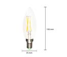 Ampoule E14 LED Filament 6W 220V C35 COB 360° Bougie - Blanc Neutre 4000K - 5500K