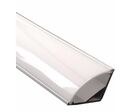 Pack de  5 - Profilé Aluminium Angle pour Bandeau LED Couvercle Blanc Opaque - 2 m