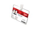 Badge souple 60x87 mm à pince plastique