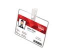 Badge souple 60x87 mm à pince plastique