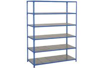 Manutan Expert - Rayonnage Rapid 2 Mi-lourd - 6 Tablettes Acier 1980x1220x610mm Bleu - Charge 149kg/tablette - Montage Facile Sans Outils