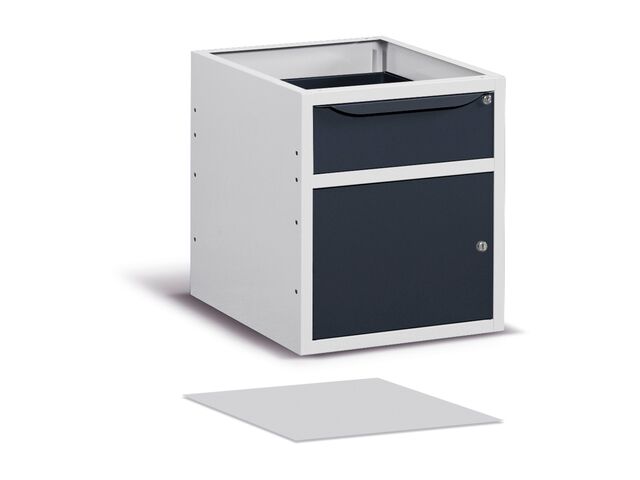 Bloc 1 tiroir + 1 porte L.500 mm pour établis FORTIS