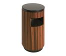 Poubelle ronde aspect bois