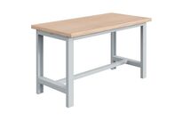 Sofame - Établi Fixe SI - Plateau Hêtre Multiplis 40mm - Charge 1500kg - 2000x750x840mm - Gris Clair