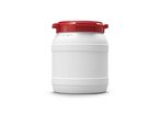 Curtec - Baril Rond 15L Grande Ouverture Homologué UN - Usage Alimentaire - Blanc Rouge