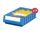Carton de 16 bacs tiroirs plastique Multibox bleu L.240 x P.400 mm