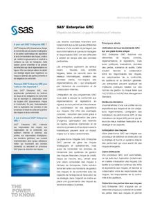 Brochure SAS Enterprise GRC - SAS France
