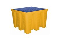 EMP - Bac de rétention plastique 1200L Jaune - 4 fûts, 1 GRV - Polyéthylène, Résistant acides/bases, Recyclable