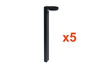 Pack de  5 - Borne Solaire LED 6W 90cm IP44 Noir avec Détecteur PIR