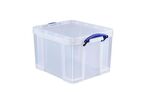 Really Useful Products - Bac de rangement plastique 35L transparent avec couvercle - Polypropylène résistant - Idéal entrepôt