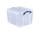Really Useful Products - Bac de rangement plastique 35L transparent avec couvercle - Polypropylène résistant - Idéal entrepôt