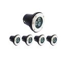 Pack de  5 - Spot LED Encastrable Extérieur IP65 220V Sol 3W 80° - Blanc Neutre 4000K - 5500K