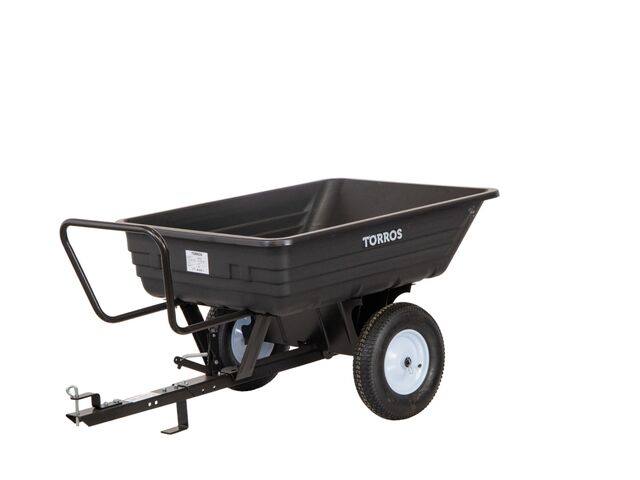 Remorque simple essieu 225 kg benne en plastique PE basculante 1016 x 838 x 270 mm Torros AHR225P2