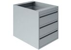 Sofame - Caisson pour établi 3 tiroirs - Gris clair - Charge 150kg/tiroir - Éco-responsable