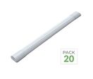 Pack de 20 - Réglette LED 60cm 20W IP40 - Blanc Froid 6000K - 8000K